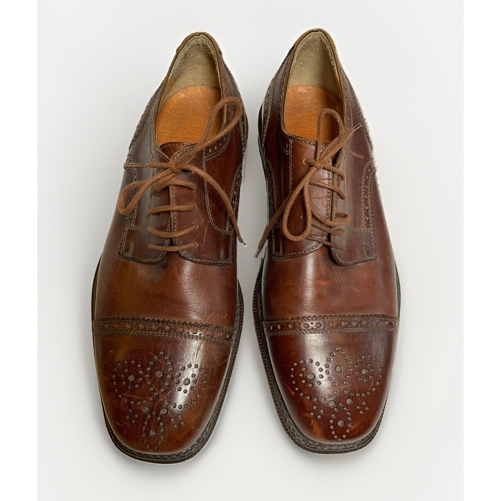 Men's Vero Cuoio Shoes Cap Toe Derby Brogue Size 8 Italy